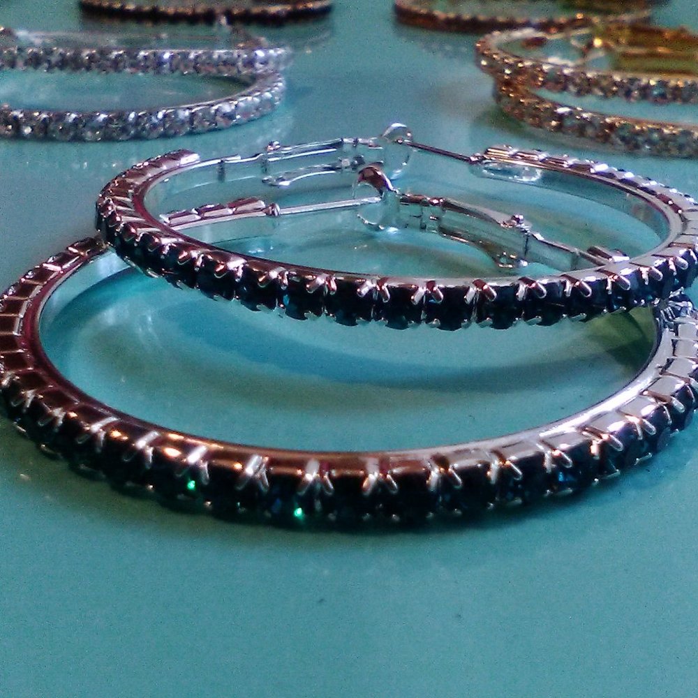 Large Zircon Hoop Ladies earrings